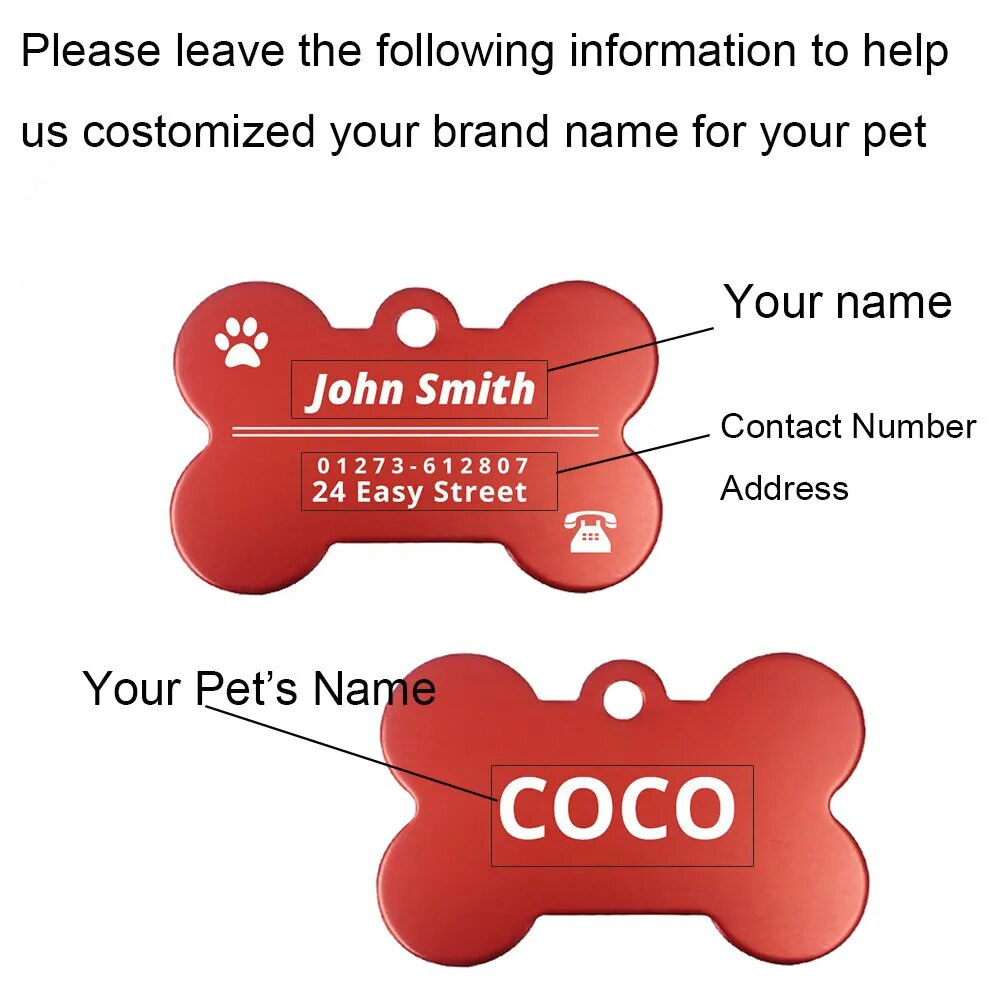 Personalized Dog and Cat Name Tags for Collars
