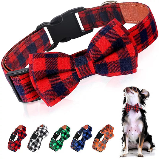 Bow Tie Plaid Collar