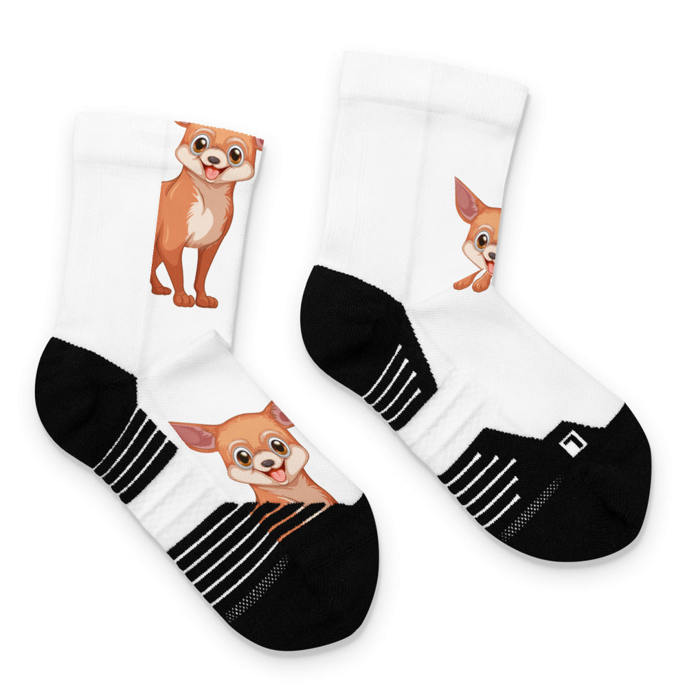 Happy Cartoon Chihuahua Ankle Socks