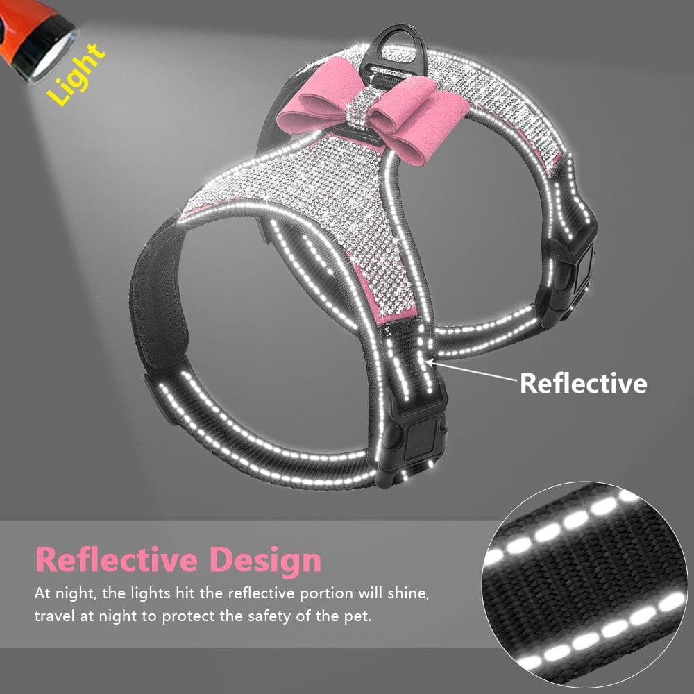 Reflective Bling Chihuahua Harness & BowTie - Chihuahua We Love
