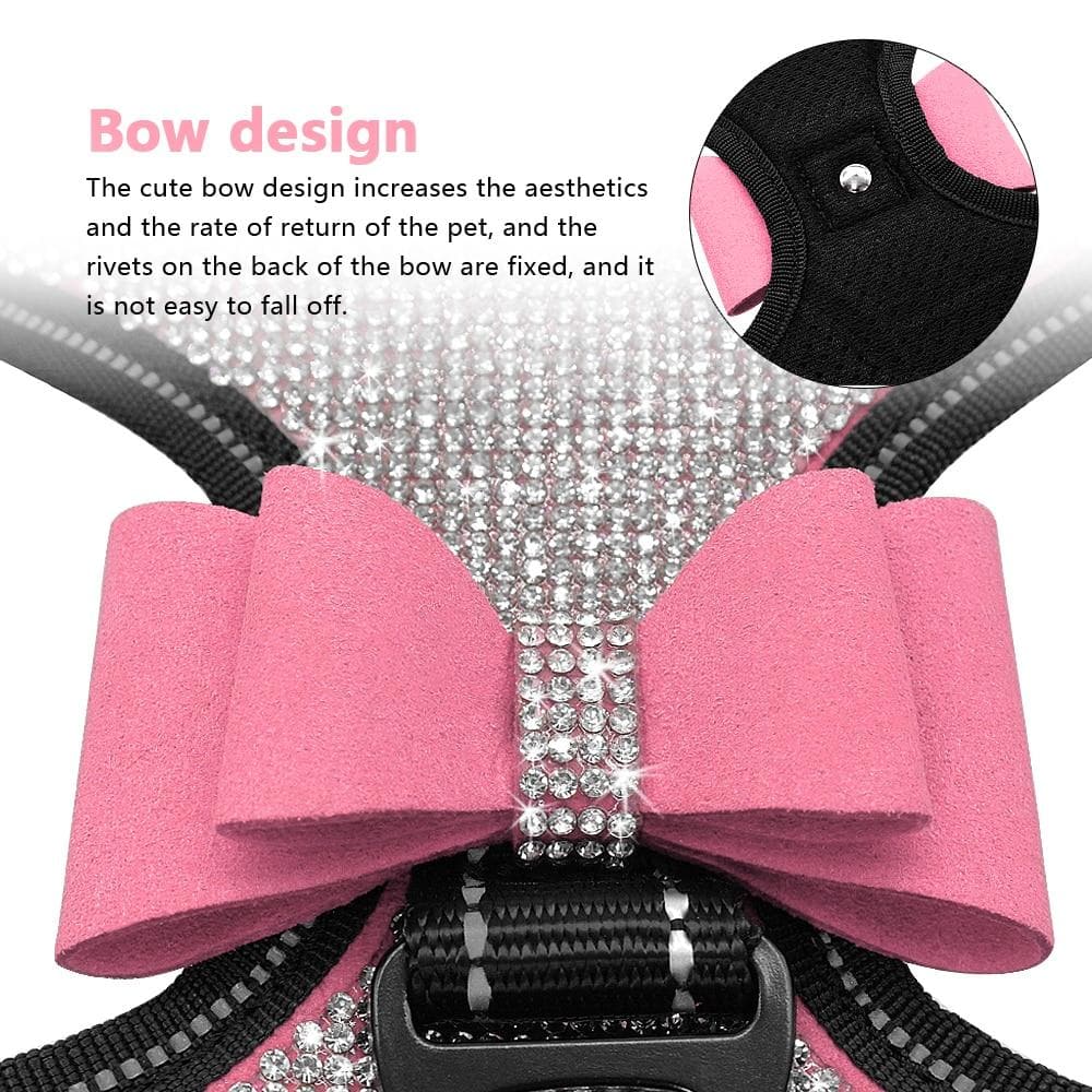Reflective Bling Chihuahua Harness & BowTie - Chihuahua We Love