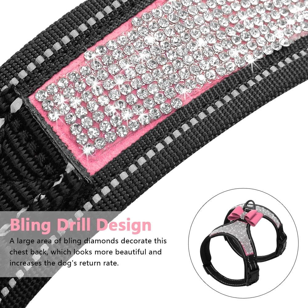 Reflective Bling Chihuahua Harness & BowTie - Chihuahua We Love