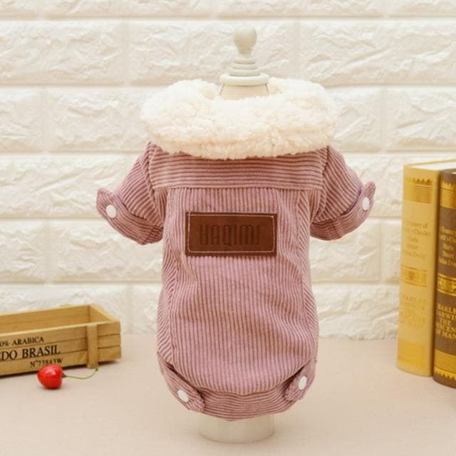 Pink Winter Corduroy Coat - Chihuahua We Love