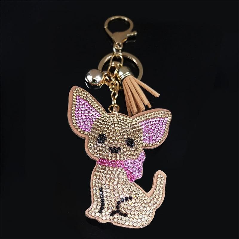 Fashion Chihuahua Crystal Keychain - Chihuahua We Love
