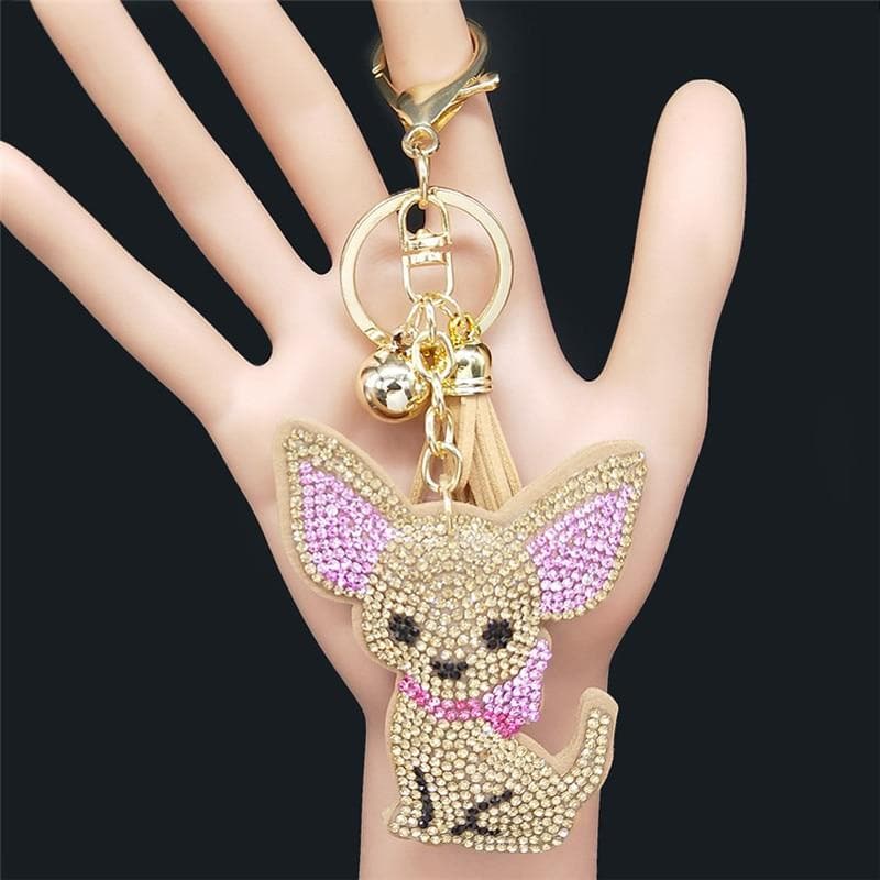 Fashion Chihuahua Crystal Keychain - Chihuahua We Love