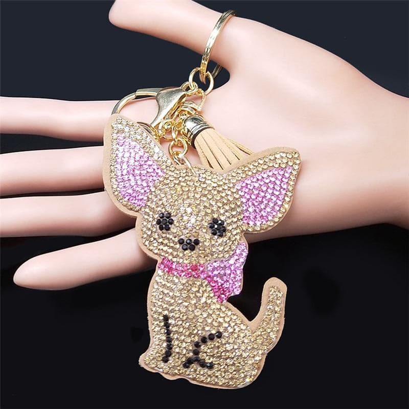 Fashion Chihuahua Crystal Keychain - Chihuahua We Love