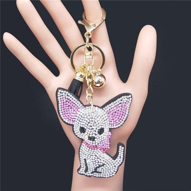 Fashion Chihuahua Crystal Keychain - Chihuahua We Love