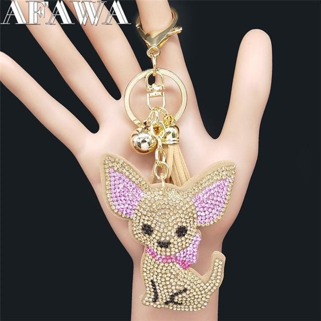 Fashion Chihuahua Crystal Keychain - Chihuahua We Love