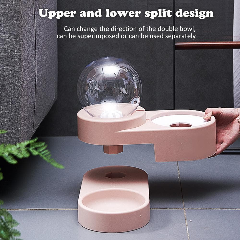 Pet Cat Dog Water Food Feeder Automatic Dispenser 1.8L Bubble Water Container Stainless Steel Bowl For Drinking Eating 2020 Sale - Chihuahua We Love