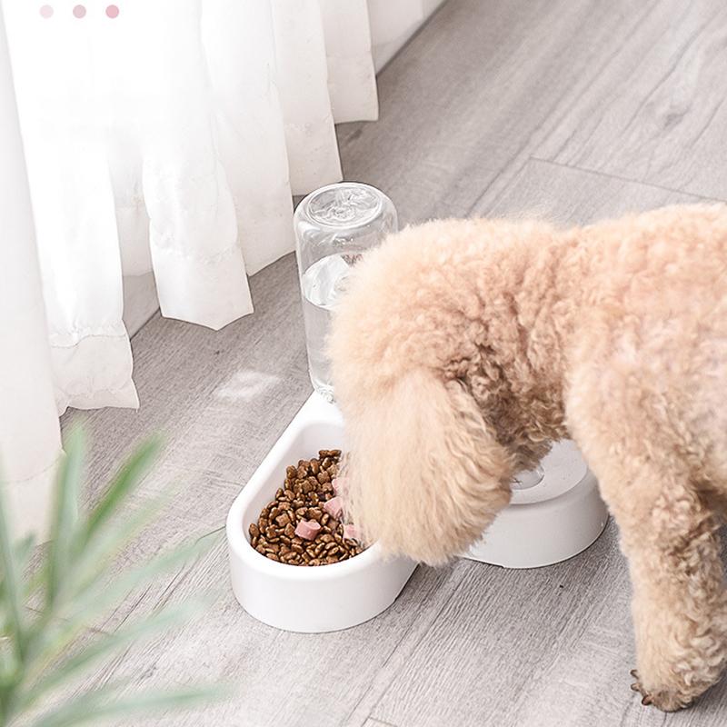 Pet Cat Dog Water Food Feeder Automatic Dispenser 1.8L Bubble Water Container Stainless Steel Bowl For Drinking Eating 2020 Sale - Chihuahua We Love