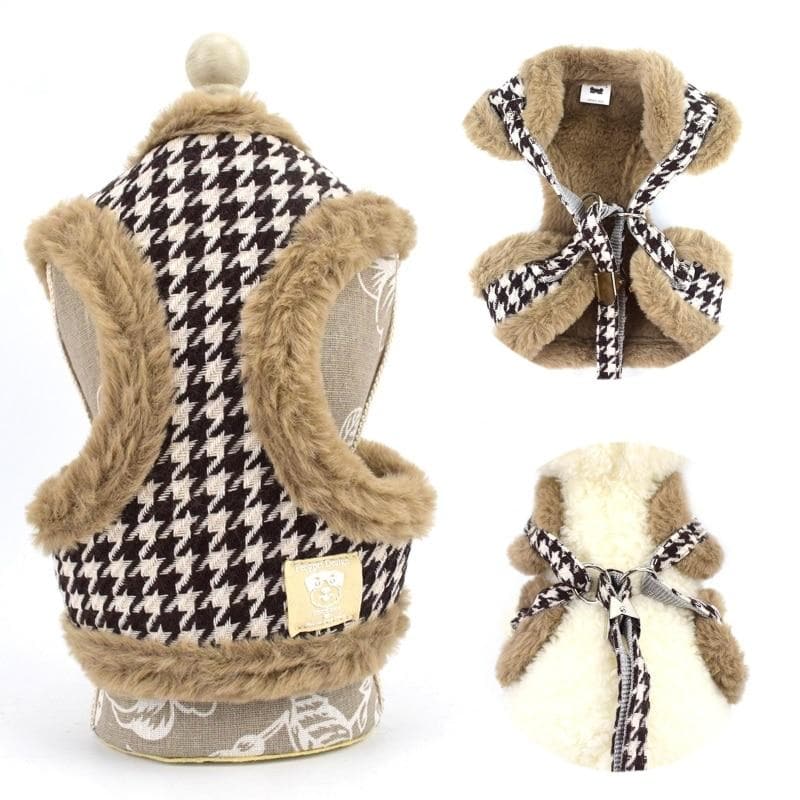 Winter Faux Fur Harness and Leash - Chihuahua We Love
