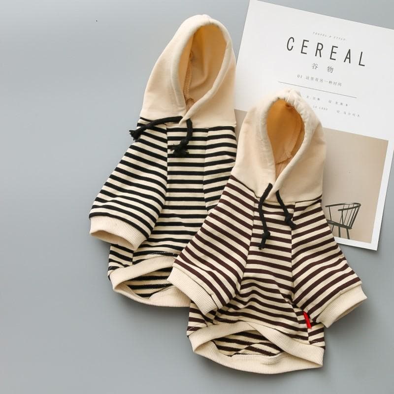 Cotton Striped Chihuahua Hoodie - Chihuahua We Love