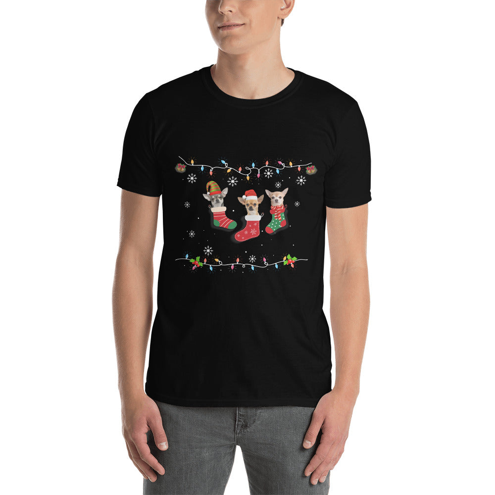 Chihuahuas in Stockings Holiday T-shirt - Chihuahua We Love