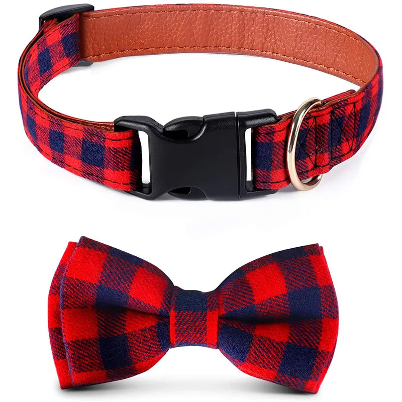 Bow Tie Plaid Collar