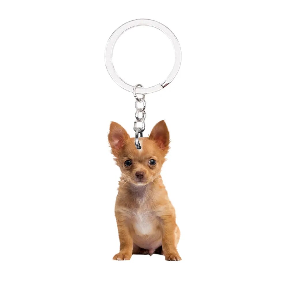 Chihuahua Resin Keychain