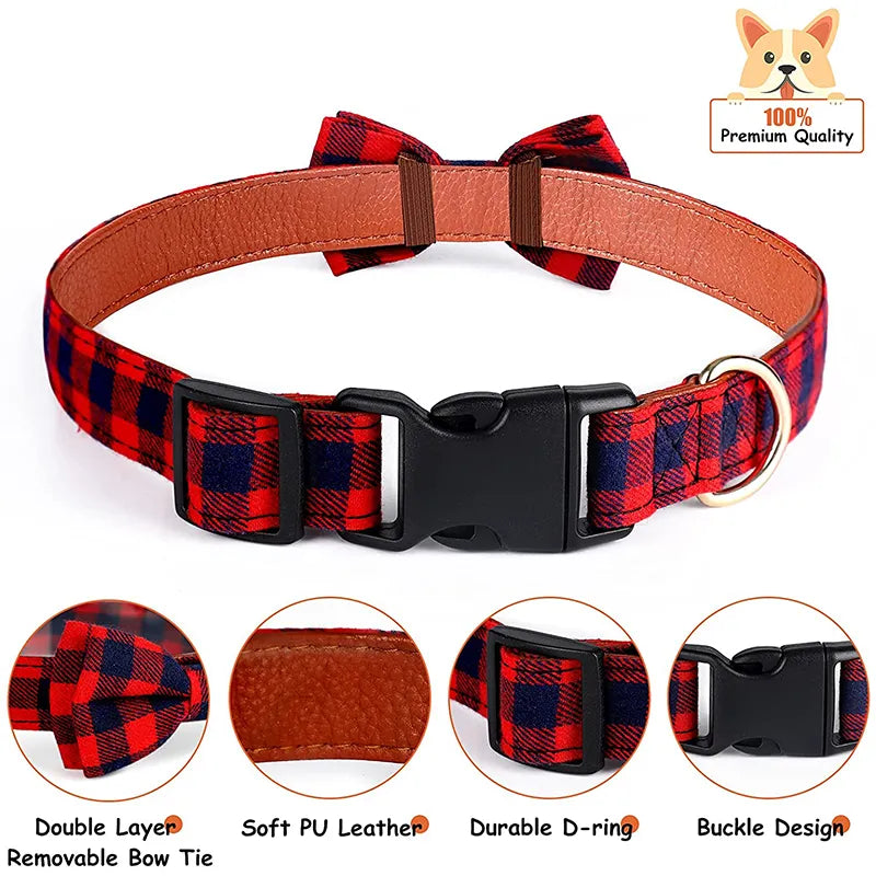 Bow Tie Plaid Collar