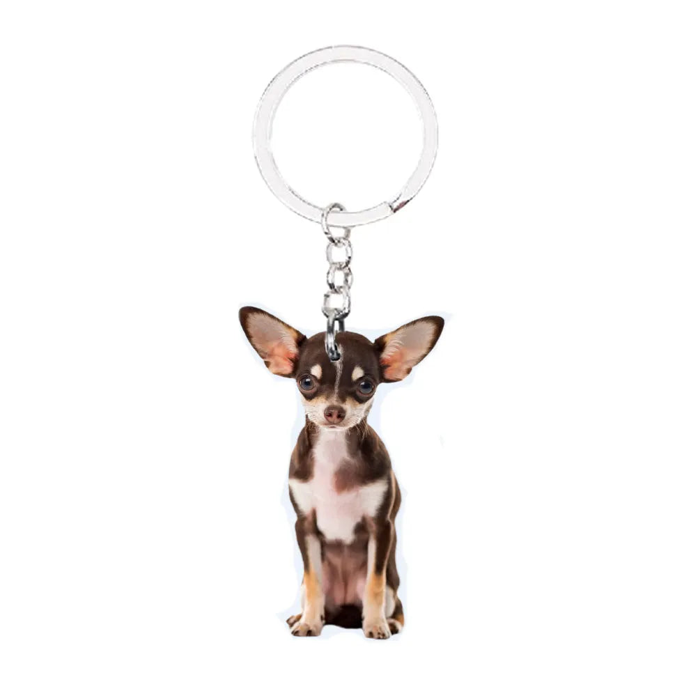 Chihuahua Resin Keychain