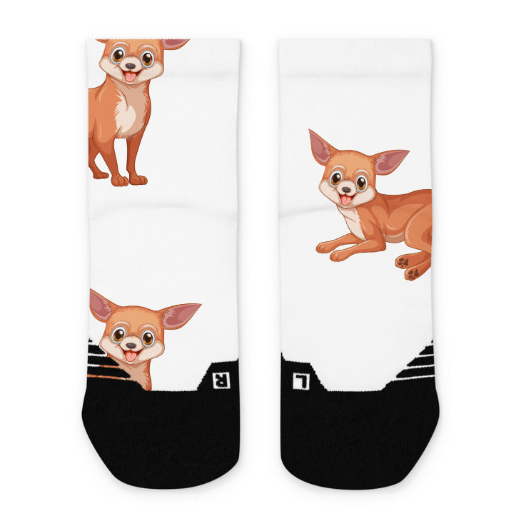 Happy Cartoon Chihuahua Ankle Socks