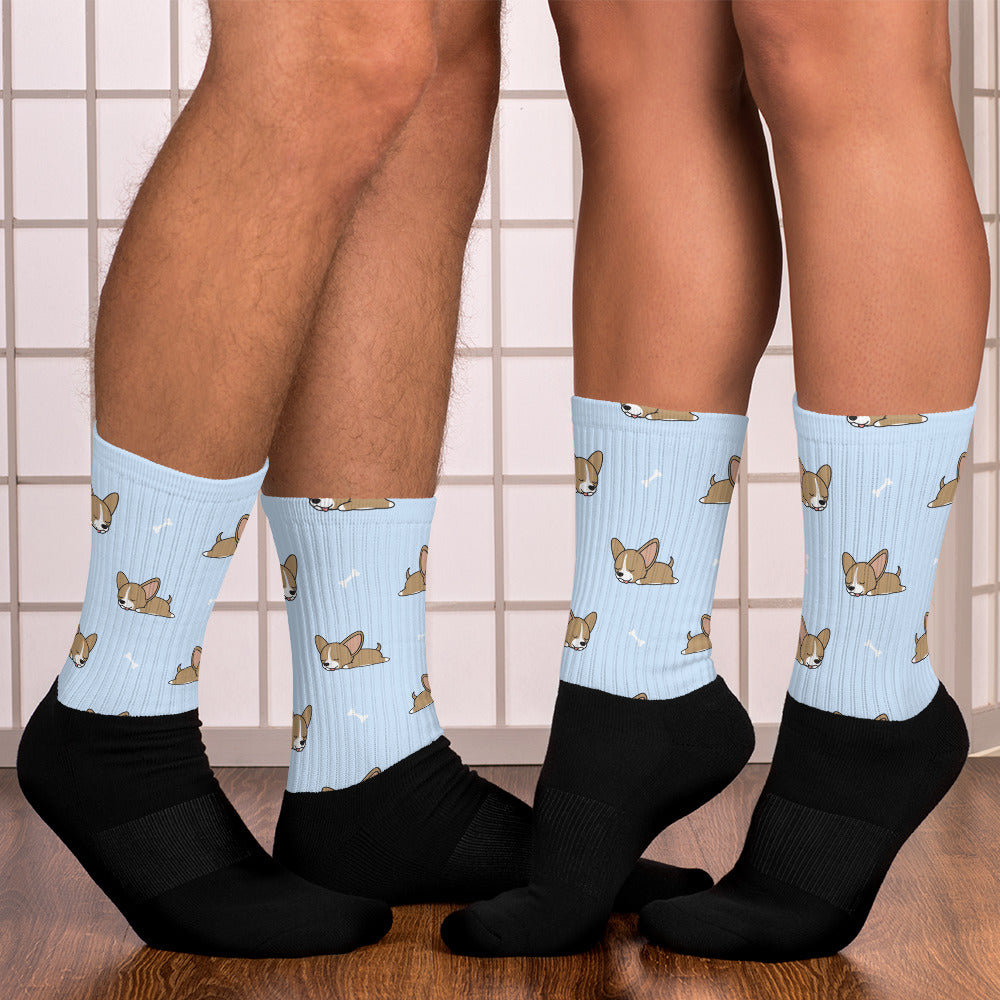 Chihuahua Naptime Two-Toned Crew Socks