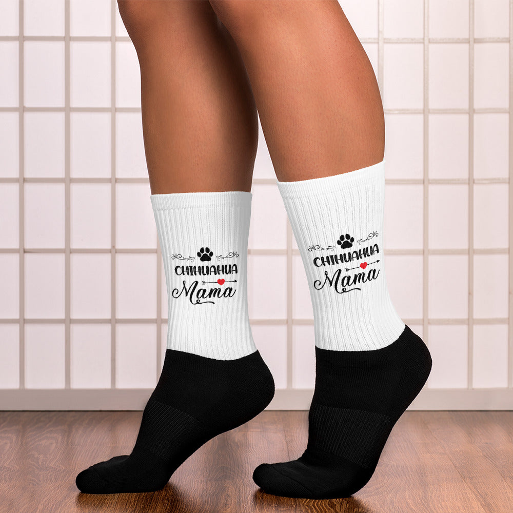 Proud Chihuahua Mom Two-Toned Crew Socks