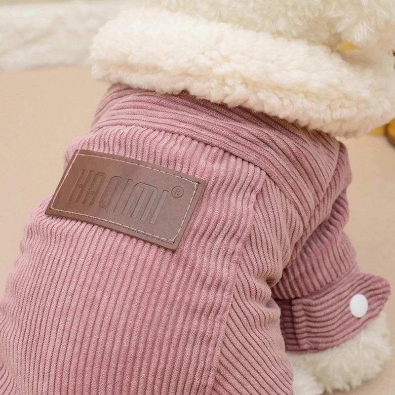 Pink Winter Corduroy Coat - Chihuahua We Love