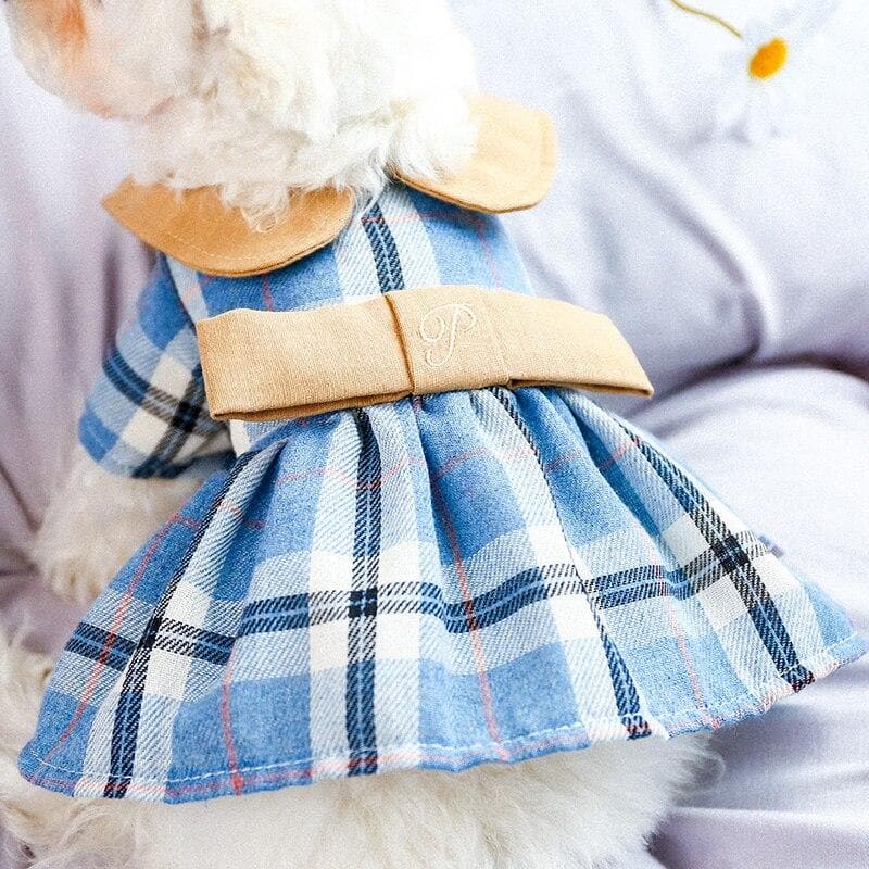 Embroidered Plaid Princess Dress - Chihuahua We Love
