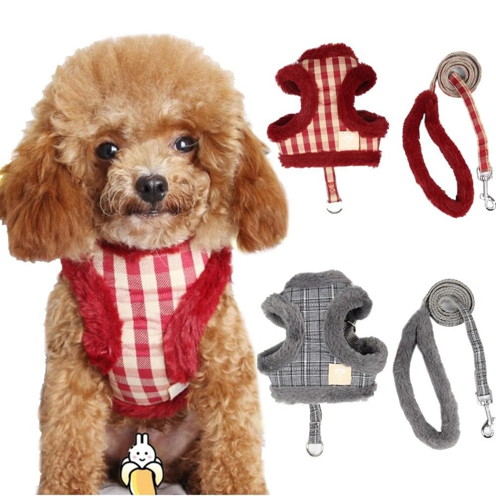 Winter Faux Fur Harness and Leash - Chihuahua We Love
