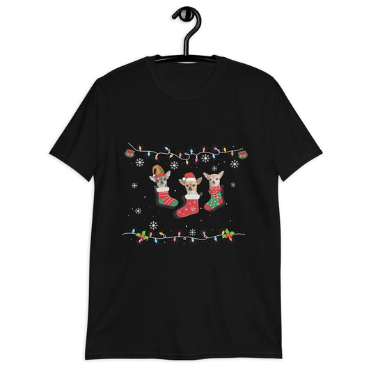 Chihuahuas in Stockings Holiday T-shirt