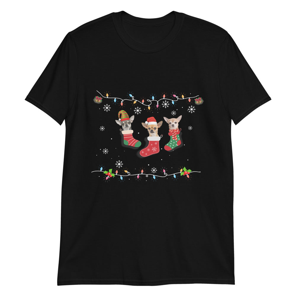 Chihuahuas in Stockings Holiday T-shirt - Chihuahua We Love