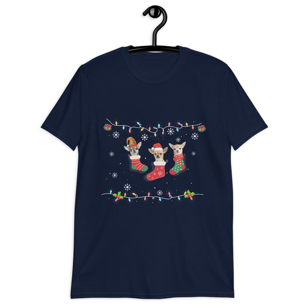 Chihuahuas in Stockings Holiday T-shirt - Chihuahua We Love
